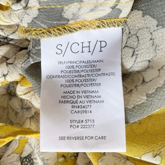 CAbi Amelia Gather‎ V Neck Hi Lo Floral Sheer Top S - Picture 8 of 14